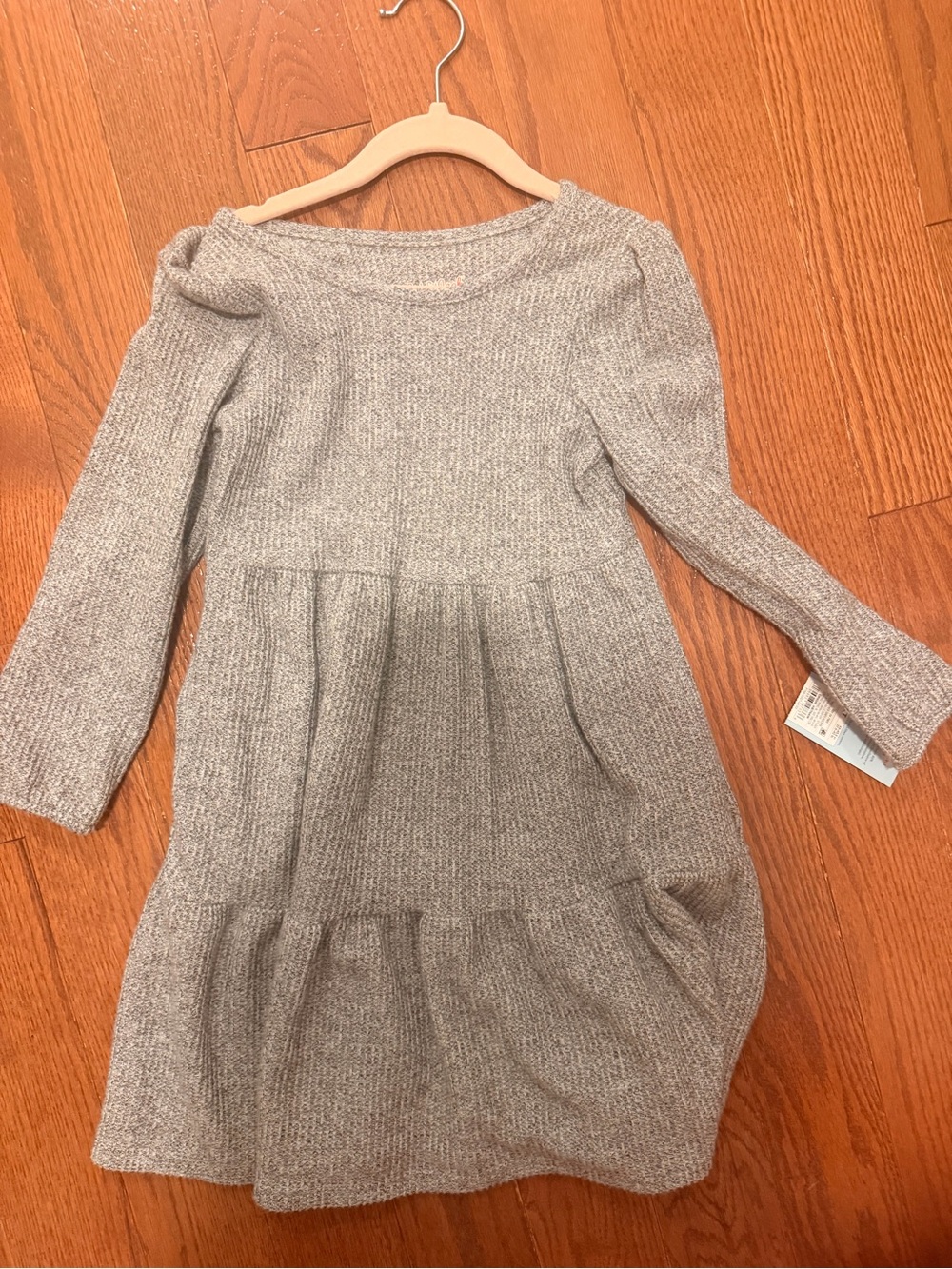 Cat & Jack Heather Gray Knit Long Sleeve Dress for Girls